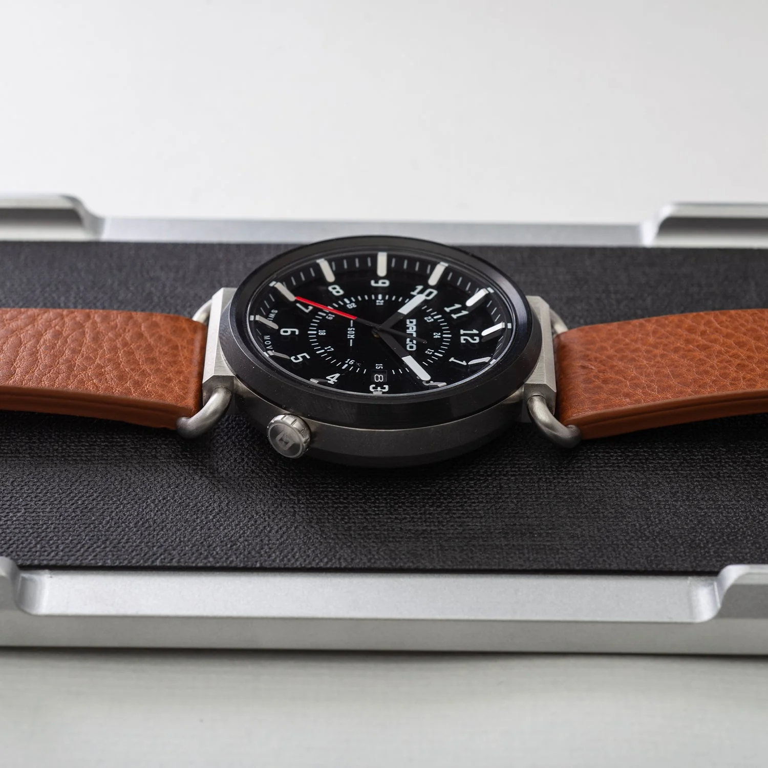 TK-01 - Trek Watch with Italian Leather Strap - Whiskey Brown - Image 10
